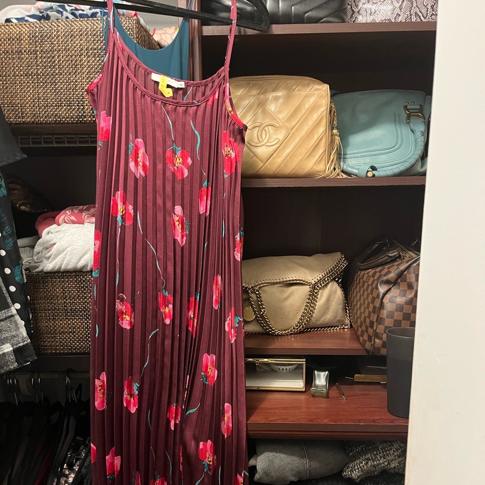 Boho, silk midi dress. Perfect for late summer!